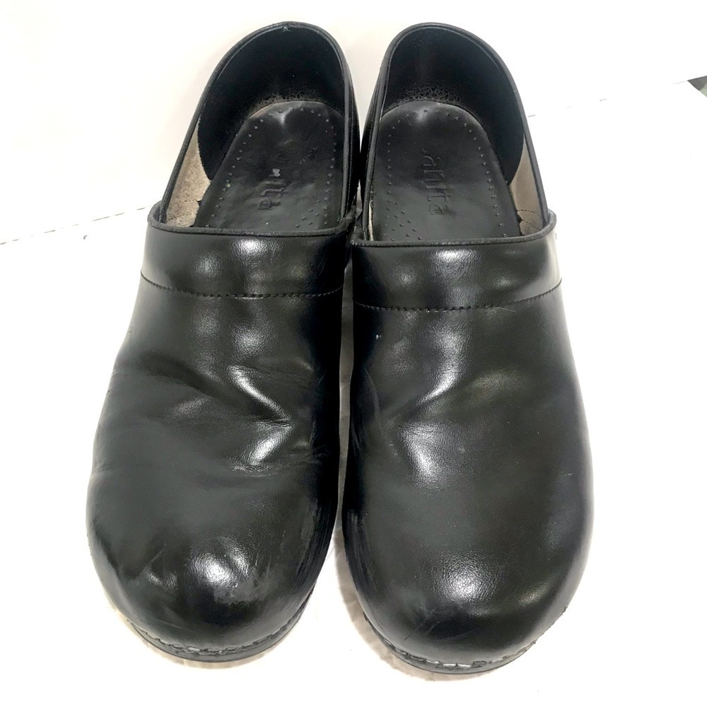 Sanita leather black clogs Sz 48 13/14